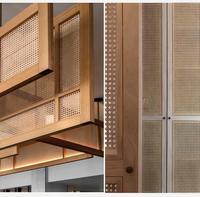 Panneau décoratif en résine PETG avec incrustation de bambou tissé à la main perforé, imperméable, anti-moisissure, pour cloisons d'hôtel, meubles, façades