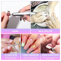 Perceuse à ongles électrique professionnelle rechargeable 45000 tr/min, moteur sans balais, portable, faible bruit, lime à ongles en plastique, machine de manucure