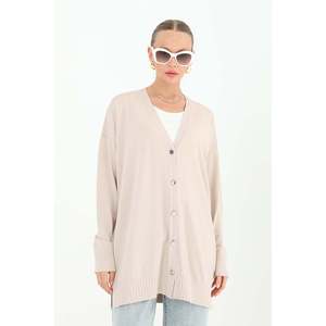 Tunique basique pour femme avec embossage floral - 10482TUN - BEIGE - Product Image 4