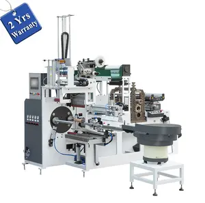 UR320S2 Automatic Non-stop Glueless 2 Shaft Turret Self Adhesive Label Rotary Die Cutting and Rewinding Machine with core feeder