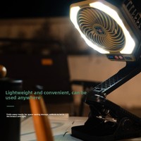 Ventilateur de camping multifonctionnel d'extérieur avec lumière LED, étanche IP67, lampe de bureau pliable portable, rechargeable pour tente