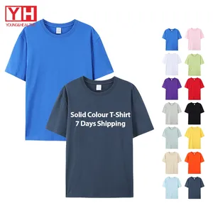 T-Shirt Fabrikant Mock Hals Basic Unisex T-Shirt Maker Zomer Heren T-Shirts Hoge Kwaliteit