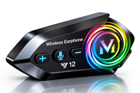 Casque de moto Y12 PRO sans fil BT avec chipset double cœur, en plastique ABS 5.4, interphone full duplex, partage de musique 500M, neuf, garantie 3 ans