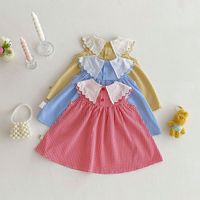 Robe d'été sans manches à carreaux pour bébé fille, broderie de dessin animé, jupe pour enfants, vêtements à la mode pour enfants