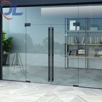 Porte en verre à double vitrage avec cadre en aluminium isolé thermiquement pour usage commercial