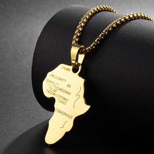 Collar chapado en oro de 18K para hombre y mujer, colgante con diseño del mapa de Arabia Saudita y de países de África - Product Image 5