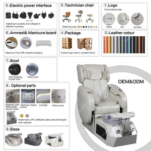 Healthtec Triple Anti-Acetone PU Leather Magnetic Jet Adjustable Reclining Manicure <b>Chair</b> - Product Image 3