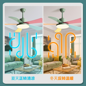 <b>Ceiling</b> Fan <b>Light</b> With <b>Led</b> Lamp 5 Blade Colorful Kids Room Bedroom Living Room Home Electric Fan Chandelier - Product Image 4