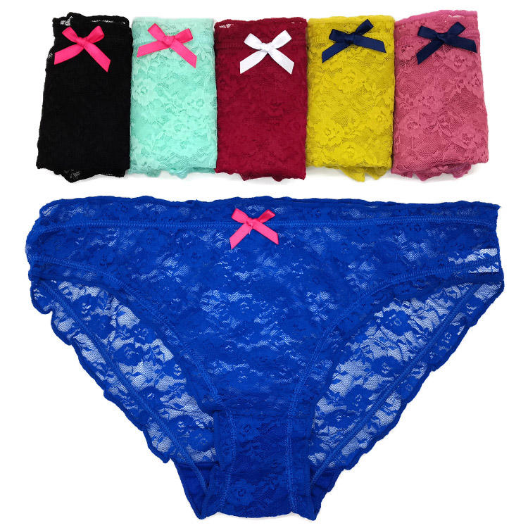 Wholesale Women Lace Sexy Transparent Comfy Lace Briefs M-XL Panties Female Lingerie Ladies Underwear