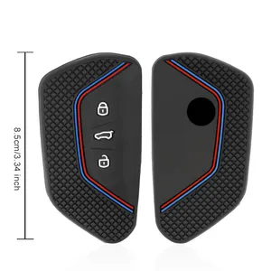 ฝาครอบเคสกุญแจรถยนต์ซิลิโคนแบบนิ่มพรีเมี่ยมสำหรับ VW Volkswagen Golf <span class=keywords><strong>8</strong></span>สำหรับ Seat Leon 2021 Cupra Formentor สำหรับ Skoda A8 Octavia Mk8 - Product Image 5