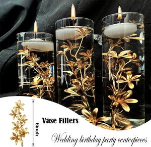 Fleurs artificielles en plastique, orchidées dorées, remplissages de vase, fausses compositions florales, décoration de mariage, fête, maison, restaurant, marque <span class=keywords><strong>CH</strong></span> - Product Image 5