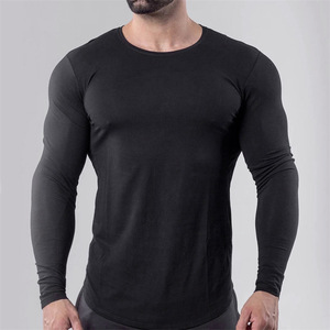 Camisetas de manga larga personalizadas para hombre, camiseta lisa informal de talla grande, Camiseta deportiva de entrenamiento para gimnasio, impresión personalizada - Product Image 5