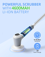 Brosse à vaisselle électrique sans fil Matériau TPR Brosse de nettoyage domestique Distribution de fluide Tampon à récurer Fixation Éponge à récurer