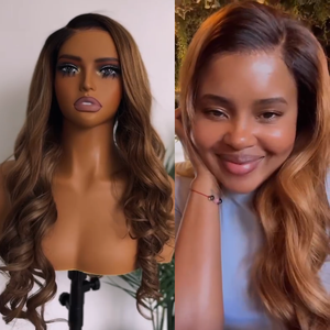 Usine de Chine OEM Perruque blonde miel avec mèches 5X5 13X4 13X6 Hd Perruques cheveux humains avec lacet frontal et reflets bruts - Product Image 5