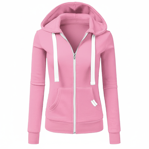 เสื้อมีฮู้ดแบบมีซิปสำหรับผู้หญิงเสื้อกลางแจ้งสำหรับตกปลาเดินป่าผ้าโพลีเอสเตอร์แห้งเร็ว100% - Product Image 1