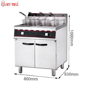 Friteuse électrique commerciale à 2 cuves et 4 paniers pour poulet <span class=keywords><strong>KFC</strong></span>, <span class=keywords><strong>poisson</strong></span>, beignets, pommes de terre, design vertical pour restaurants - Product Image 1
