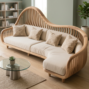 Ensemble de canapés incurvés de luxe moderne, style scandinave minimaliste, meubles de salon intérieur pour villa, fournisseur indonésien - Product Image 3