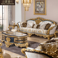 Canapé en bambou massif de style européen Royalr Luxuryh, grand appartement, salon de luxe à la française, personnalisation des meubles