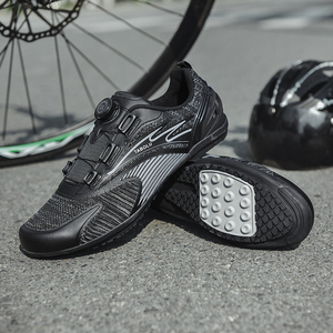 Chaussures de cyclisme sans blocage à semelle en caoutchouc, respirantes en maille, <span class=keywords><strong>pour</strong></span> pédale <span class=keywords><strong>plate</strong></span> <span class=keywords><strong>VTT</strong></span> et vélo de route, avec bouton de déverrouillage rapide, baskets de vélo unisexe - Product Image 3