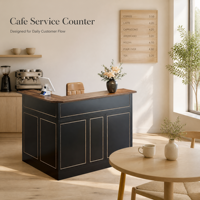 Comptoir de réception commercial rétro, comptoir de caisse, comptoir de bar pour restaurant, magasin de détail, couleur personnalisée, aménagement de l'armoire, logo