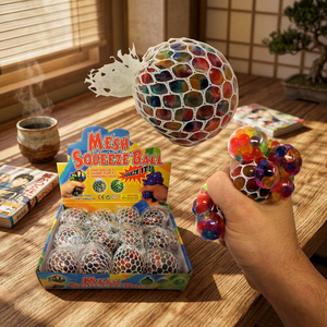 JRMS INDUSTRIES Colorful Mesh Squeeze <b>Ball</b> Hand Exercise Anti-<b>Stress</b> TPE Grape Fidget <b>Stress</b> Relief Toy for 2-4 Years - Product Image 1