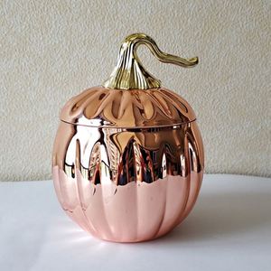 Creative 500ml Rose <b>Gold</b> Metal <b>Mug</b> 304 Stainless Steel Lid Handleless Pumpkin Cocktail Party Tumbler Straw Cartoon Design Custom - Product Image 2