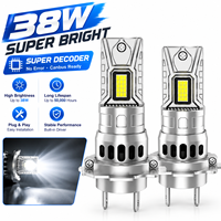 Ampoule de phare LED H7 A6 38W, puissance stable, puces LED 3570, 6000K-6500K, super lumineuse, CANBUS, Plug and Play, phare de voiture