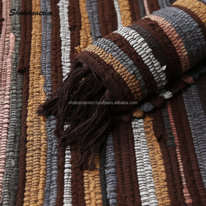 Alfombras de algodón reversibles tejidas a mano personalizadas de patrón de rayas de La India recicladas para alfombras decorativas para el hogar en diferentes colores - Product Image 1