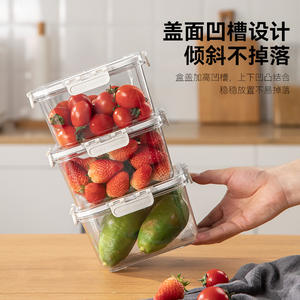 Contenedor de Almacenamiento de Alimentos de Plástico Transparente, Rectangular, Apilable, con Tapa con Clip, para Preservar la Frescura, Uso en la Cocina - Product Image 5