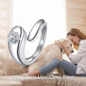 Cincin guci batu Ulang Tahun baja tahan karat untuk abu hewan peliharaan anjing kucing perhiasan kremasi peringatan batu kelahiran untuk wanita - Product Image 6