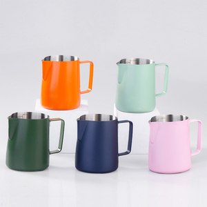 Jarra de acero inoxidable 304 de 600 ml para arte latte, espuma de café y leche, con líneas láser, color macaron - Product Image 2