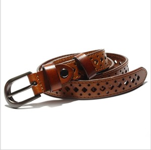 Venda quente Ocidental Moda Estilo Couro Genuíno Mulheres Jean Cinto Com Pin Buckle Personalizar Tamanho do Cinto e - Product Image 5