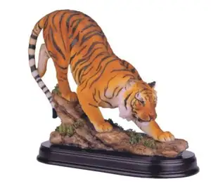 Polyresin Bengal Tiger Collectible Wild Cat Animal Decoration Figurine Statue