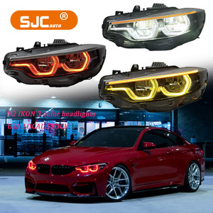 Faros Delanteros LED SJC de Tres Colores DRL para BMW F32 F33 F36 F80 F82 M3 M4, Luces Delanteras Rojas, Amarillas y Blancas Drl V2 Estilo Ikon - Product Image 1