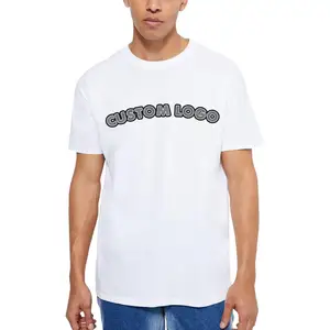 Personalizada de alta calidad de los hombres de cuello redondo más tamaño 100% camisetas de algodón de peso pesado streetwear en blanco suelta camiseta de ejercicio