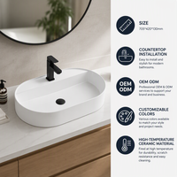 Fabricant d'articles sanitaires, lavabo de salle de bain en céramique brillante, lavabo sur plan.