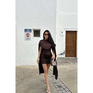 Robe d'été sexy Molly Brown avec fermetures éclair, élégante pour les fêtes, style doux, motif uni, tailles XS-XL, légère pour la journée, col carré, sans bretelles - Product Image 1