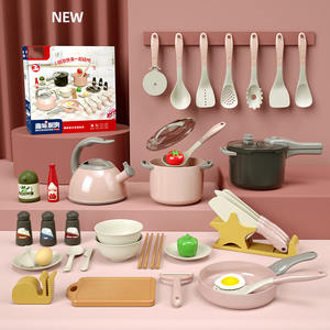 Oyuncak gıda tencere aksesuarları ile çocuklar için mutfak oyna oyna set şef tulumları için Set oyna oyna - Product Image 3