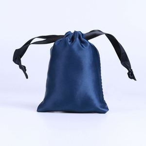 Sac de rangement pour bijoux en satin de soie avec cordon de serrage, couleur unie, vente directe d'usine, logo personnalisé - Product Image 4