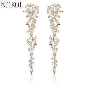 Rakol EP1206เครื่องประดับแฟชั่นหรูหราคุณภาพสูงเพทายชุบทองตุ้มหูแต่งงาน - Product Image 1