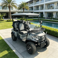 Voiturette de golf électrique 4 places, couleur de carrosserie personnalisable, batterie lithium 72V, coffre arrière supplémentaire, certifiée DOT, prête pour les États-Unis