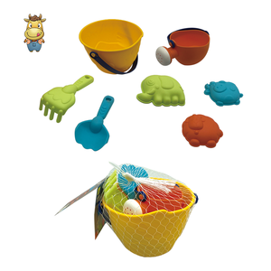 Ensemble de 7 jouets de plage pour enfants : seau, arrosoir, pelle, râteau, moules d'animaux – Jouets d'extérieur pour l'été - Product Image 6