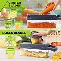 Groothandel Multifunctionele Handmatige Plastic PP Groente- en Fruit Snijder 14-in-1 Spiralizer Shredder Uiensnijder Hakker Handrasp