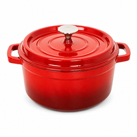 Marmite hollandaise ronde en fonte émaillée rouge Senny 26 cm avec couvercle et poignée double en acier inoxydable, vente en gros directe usine
