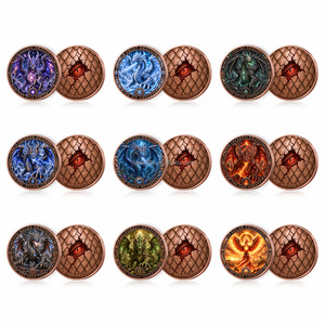 Pièces de monnaie de collection Myth Dragon Phoenix, en cuivre antique, imprimées en 3D UV, souvenir en métal, pièce de monnaie en cuivre pur de 1 oz - Product Image 1