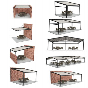 Pergola rétractable d'extérieur, cadre en aluminium, toit en <span class=keywords><strong>PVC</strong></span> enduit de poudre, télécommande motorisée, haute qualité, résistant au vent fort - Product Image 6