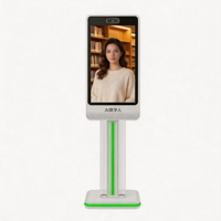 Affichage numérique humain IA, kiosque interactif avec bande LED de 32 pouces, terminal de réception vocale pour clients de centre commercial