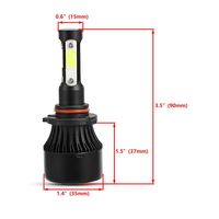 Système d'éclairage frontal LED COB S2 à faisceau unique quatre côtés 6000K 4000LM avec étanchéité IP67 pour montage universel