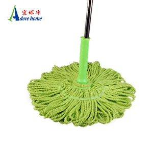 Green Microfiber Mop With Stainless Steel Handle Twist Mop Floor Cleaning