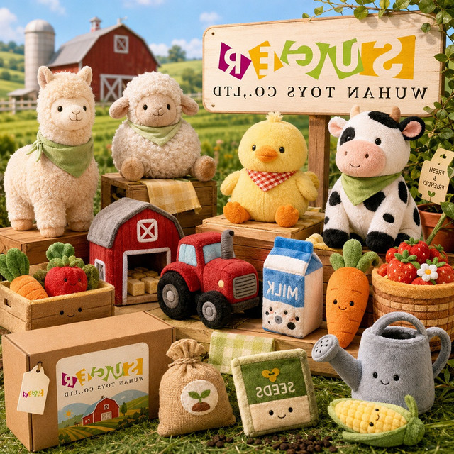 Custom Farm Animal Plush Toy Set, Ranch Cartoon Stuffed Doll for Kids Nature Education & Agricultural Theme Party Favor